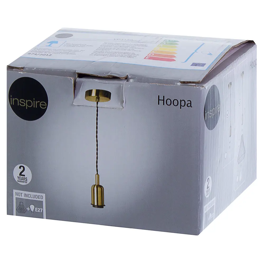 Шнур декоративный Hoopa 1xЕ27x60 Вт, цвет алюминий/латунь антик INSPIRE STLM-2074615 - Вид №2
