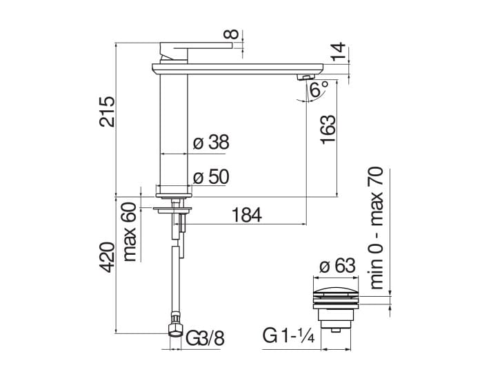 Смеситель для раковины с автоматическим сливом Nobili платье ARCH-00098850 - Вид №34