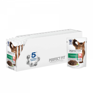 ПР0045634*24 Корм для кошек для стерилизованных, говядина в соусе пауч. (упаковка - 24 шт) Perfect Fit