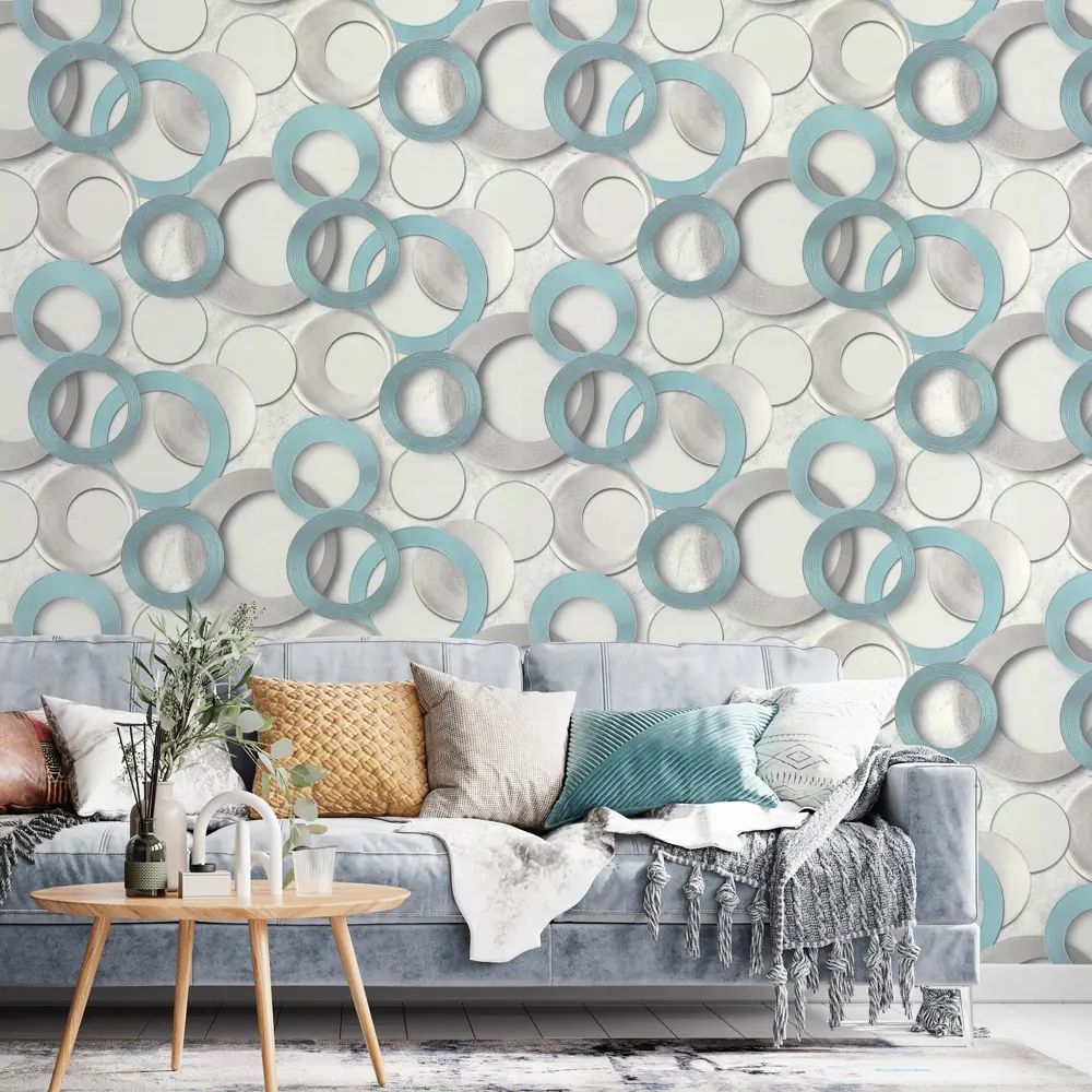 Обои флизелиновые Wall Decor Турин зеленые 1.06 м 75156-17 STLM-2072057 - Вид №2