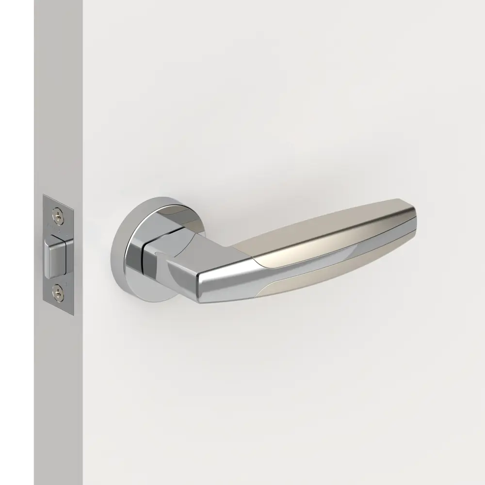 Ручка дверная Armadillo Arc URB2 без запирания ЦАМ гальваническое покрытие цвет матовый никель/хром STLM-2132074 - Вид №4