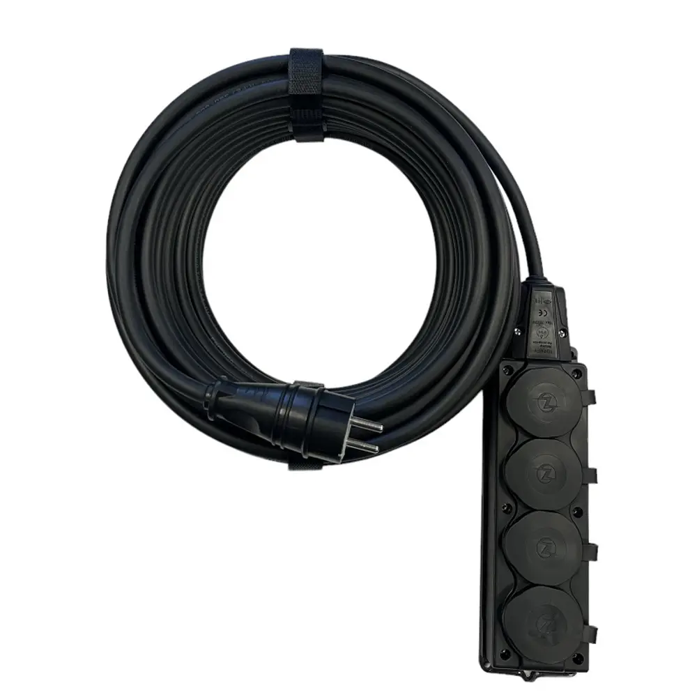 Удлинитель-шнур Itok i-connect-color-SU-PVS-315-4-54-10-black 4 розетки с заземлением 3х1.5 мм 10 м 3500 Вт цвет черный