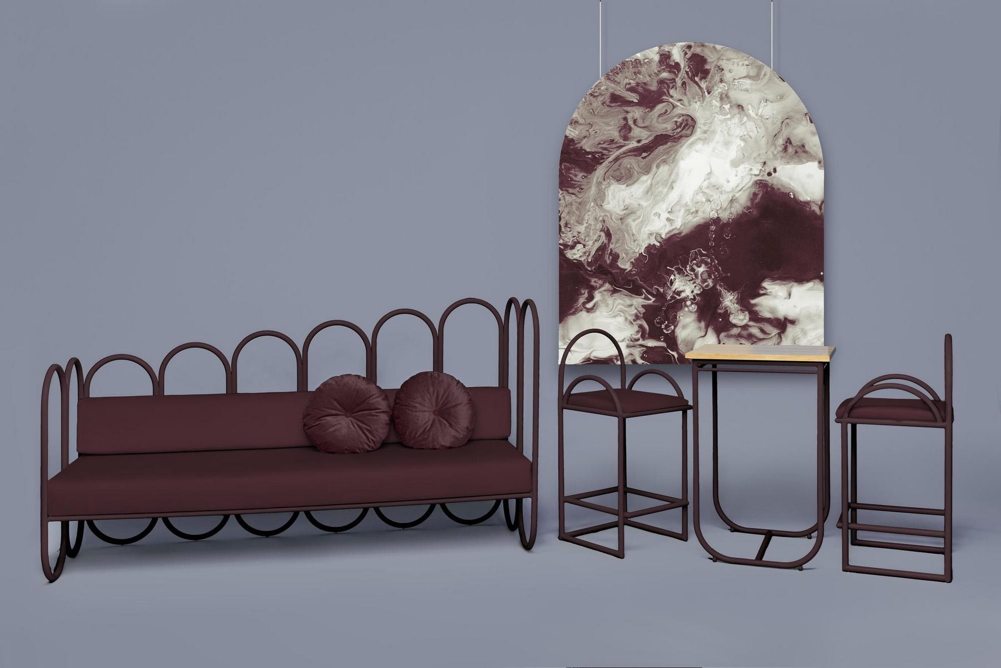 Высокий металлический стул с мягким сиденьем Houtique ARCH-00114337 - Вид №12