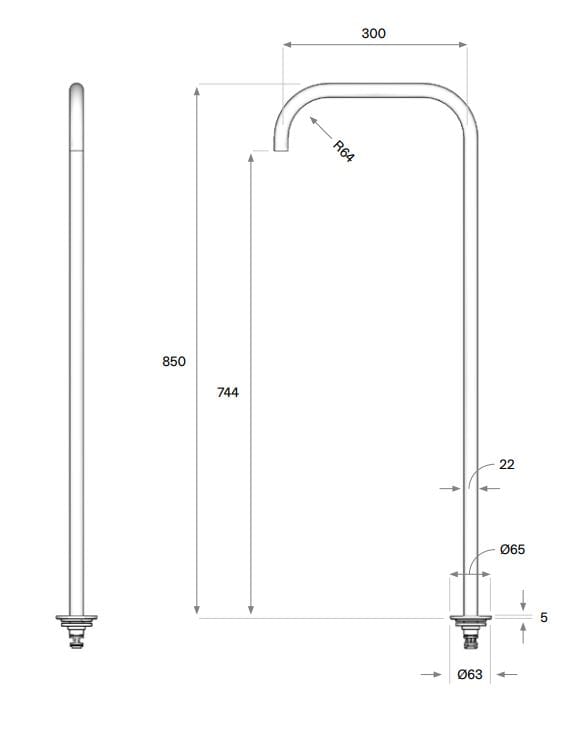 Нержавеющая сталь напольная дозирующая горловина для ванны COCOON Maison ARCH-00054960 - Вид №2
