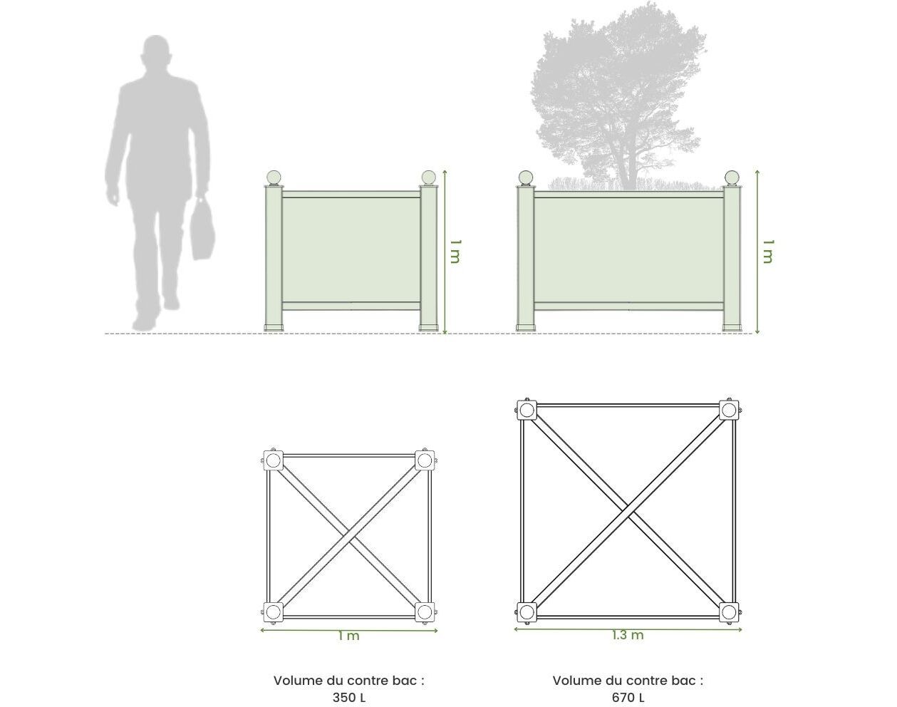 Высокий квадратный металлический плантатор Urbencéa LOFT ARCH-00022848 - Вид №4