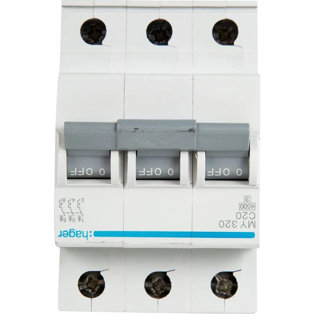 Автоматический выключатель Hager MY320 3P C20 А 4.5 кА STLM-2016091 - Вид №1