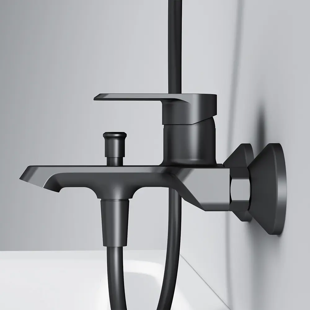 Смеситель AM.PM Flash для ванны с рычажным управлением в черном исполнении 86406013 STLM-0068683 - Вид №9