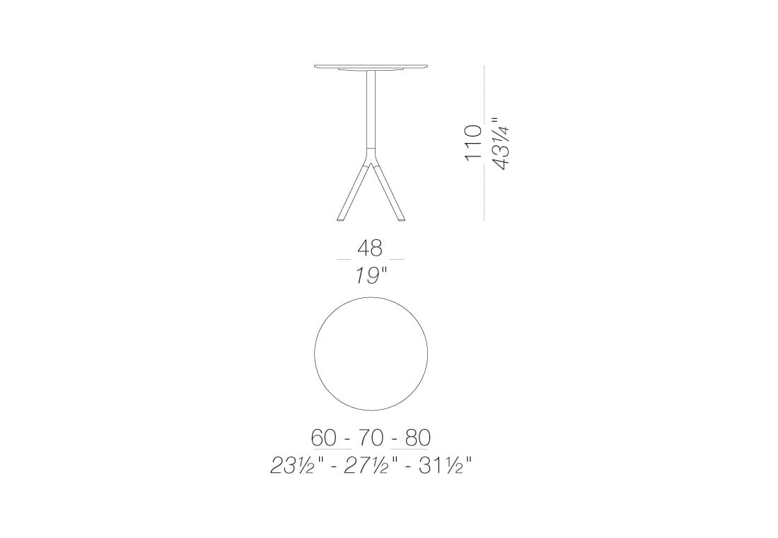 Высокий круглый садовый стол Lapalma FORK OUTDOOR ARCH-00093399 - Вид №7