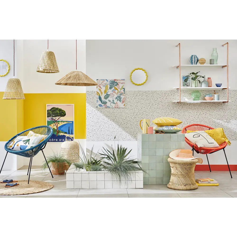 Стул садовый Акапулько 69x78.5x71.5 см сталь/искусственный ротанг голубой Santreyd STLM-2013238 - Вид №9