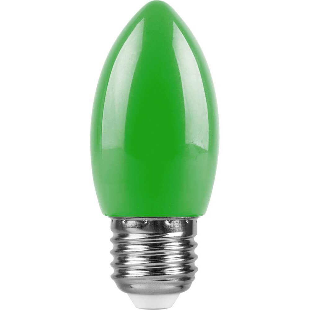 25926 Лампа светодиодная E27 1W зеленая LB-376 Feron