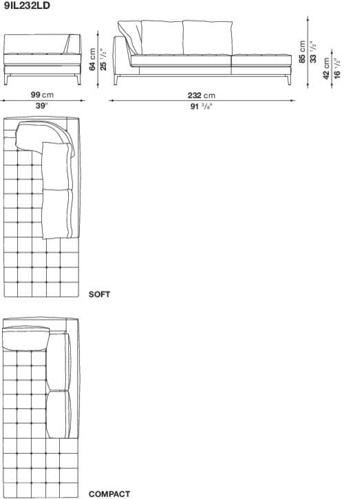 Угловой диван из ткани Maxalto Lucrezia Soft ARCH-00062457 - Вид №12