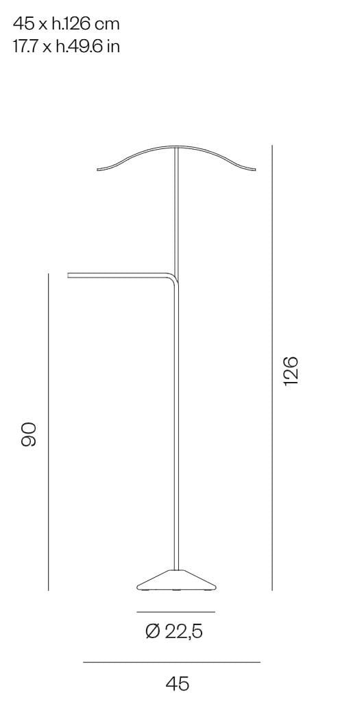 Стальная напольная вешалка с порошковым покрытием BD Barcelona батон ARCH-00017518 - Вид №9