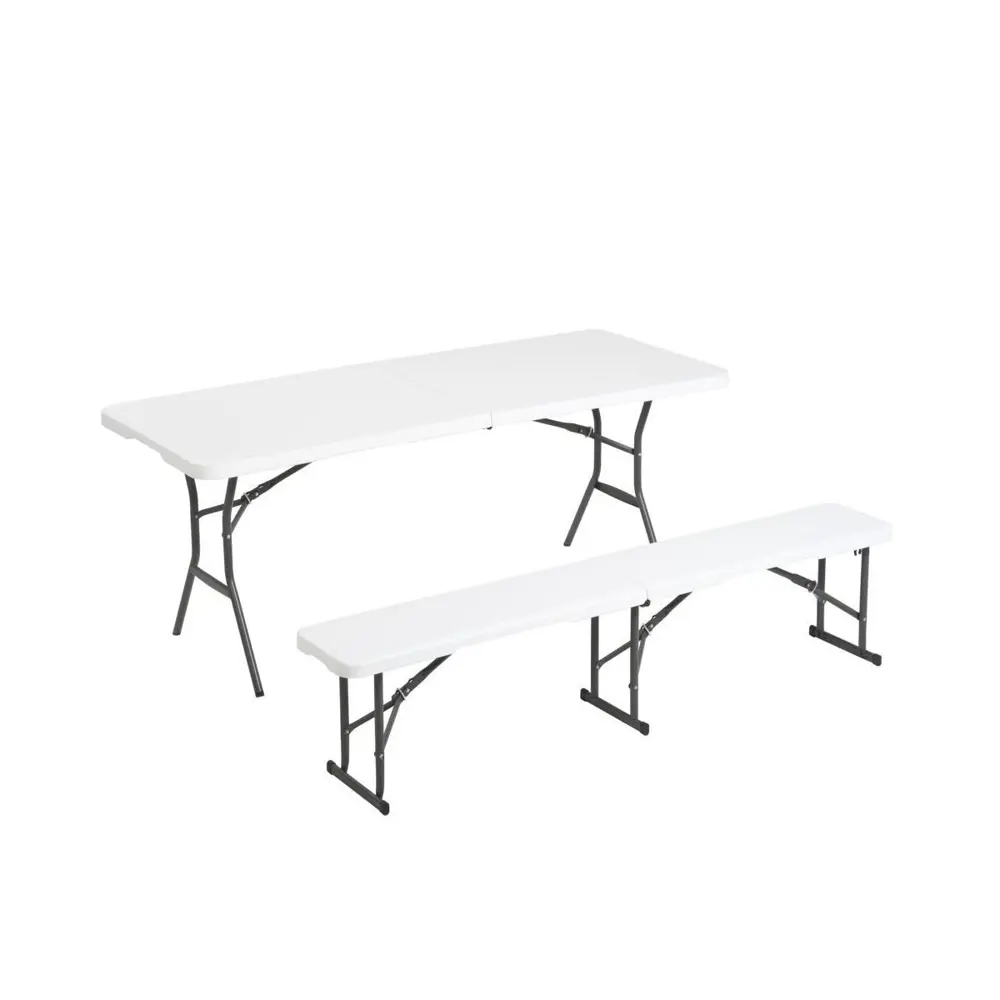 Скамья садовая Lifetime туристическая складная 183x29x42 см пластик белый Santreyd STLM-2210028 - Вид №1