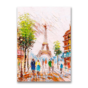 90377742 Картина на холсте Парижские улочки 70х100 см STLM-0206331 Santreyd
