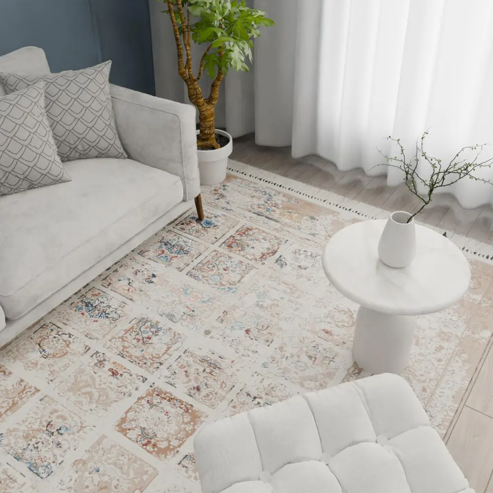 Ковер полиэстер VNDM007 250x350 см цвет бежевый 86370680 STLM-2162156 Santreyd 