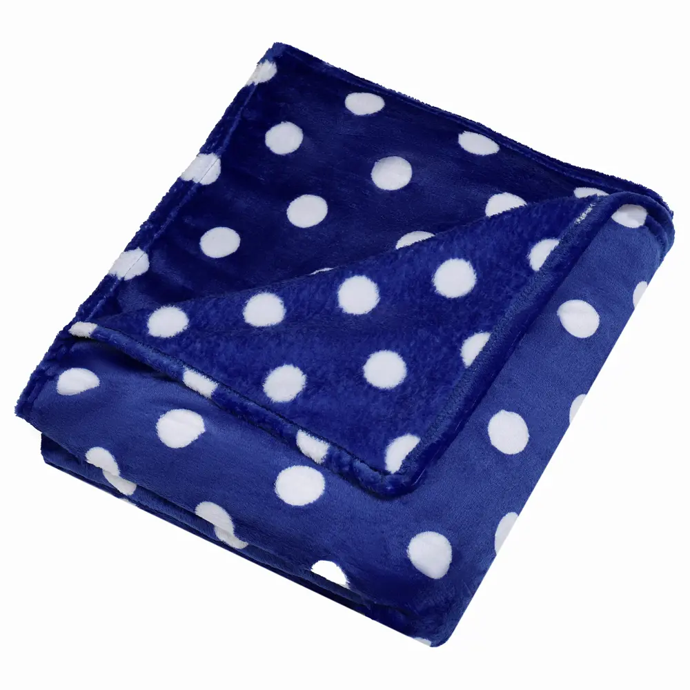 Плед Горох 150x200 см фланель цвет синий TEXREPUBLIC Печатный STLM-2083475