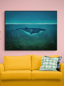 98272084 Постер Синий кит под водой 60x90 см в раме STLM-0615362 ПРОСТОПОСТЕР