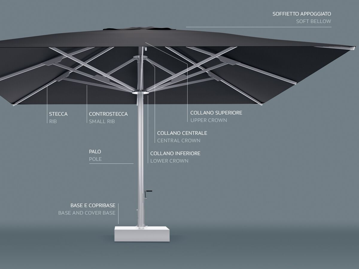 Зонт с телескопическим центральным полюсом Ombrellificio Poggesi MAGNUM ARCH-00058265 - Вид №11