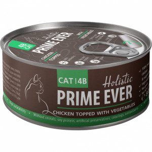 ПР0047934 Корм для кошек 4B Цыпленок с овощами в желе конс. 80г Prime Ever