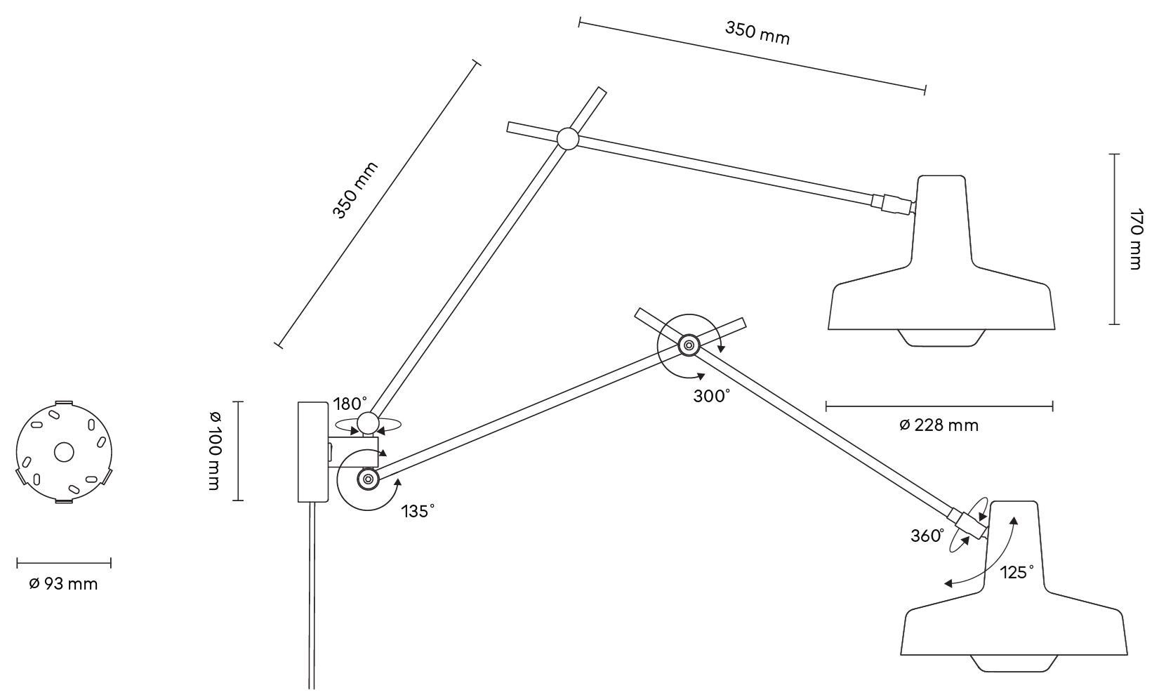 Двойной и регулируемый настенный светильник Grupa Arigato ARCH-00042280 - Вид №3