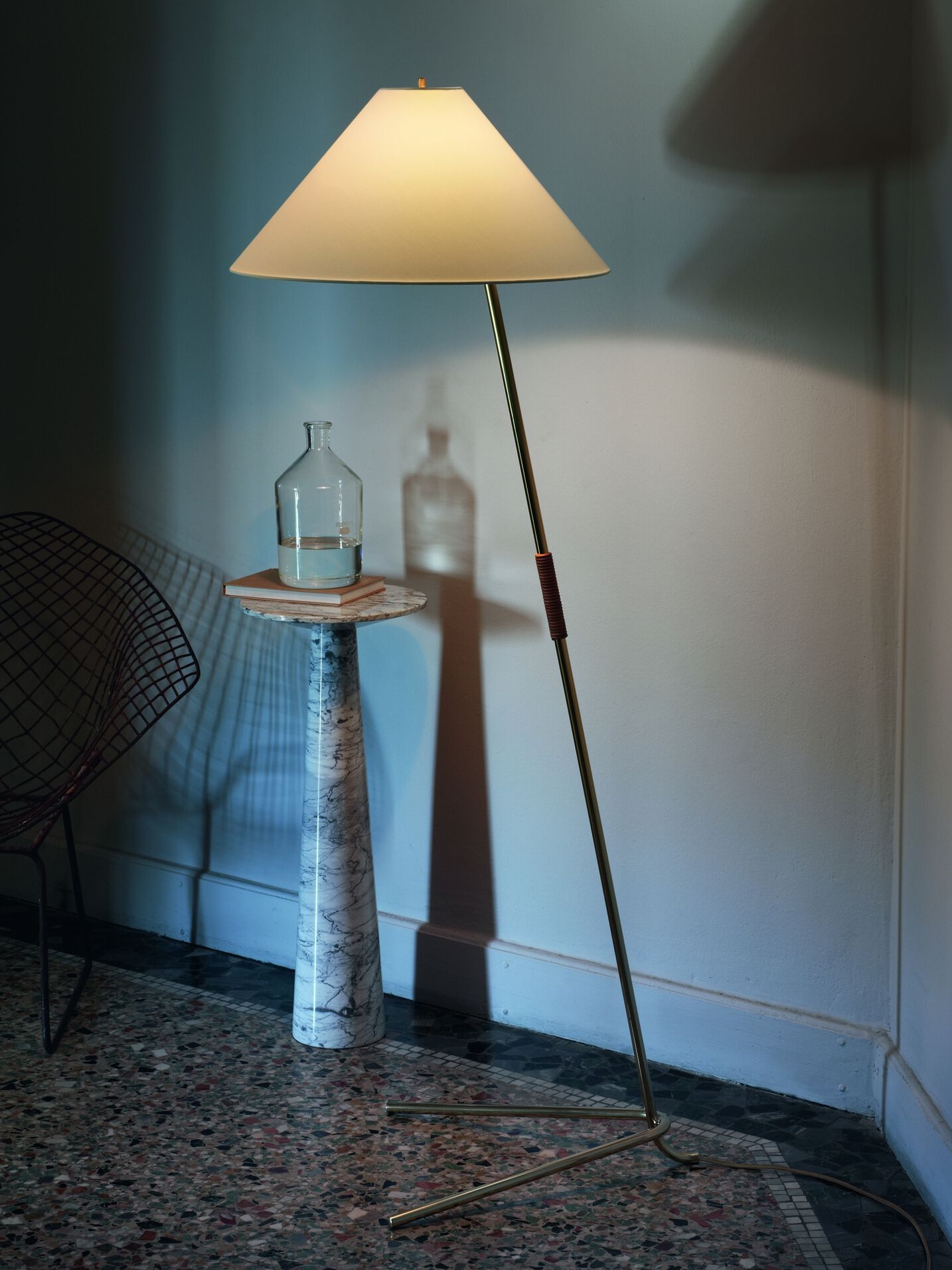 Торшер из металла и шелка Kalmar Hase ARCH-00032244 - Вид №6