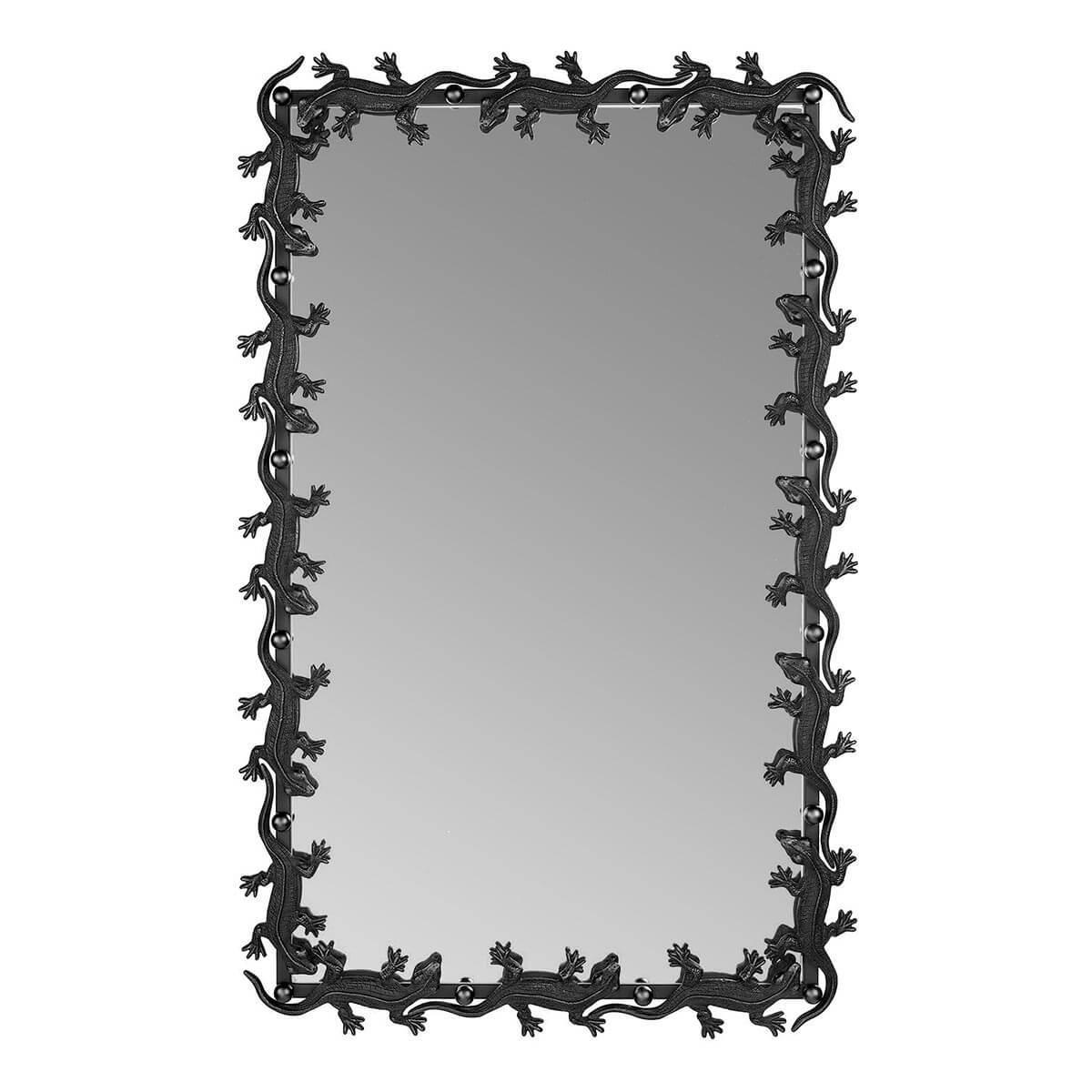 V20015 Зеркало черные прямоугольное Runden Ящерицы