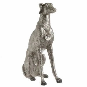 Статуэтка декоративная серебряная 50 см "Собака с медалью" TO4ROOMS СОБАКИ, ЖИВОТНЫЕ 214142 Серебро