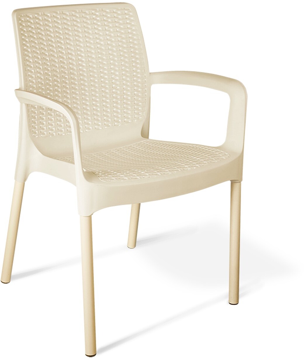 Плетеный стул SHT-S68 бежевый пластиковый