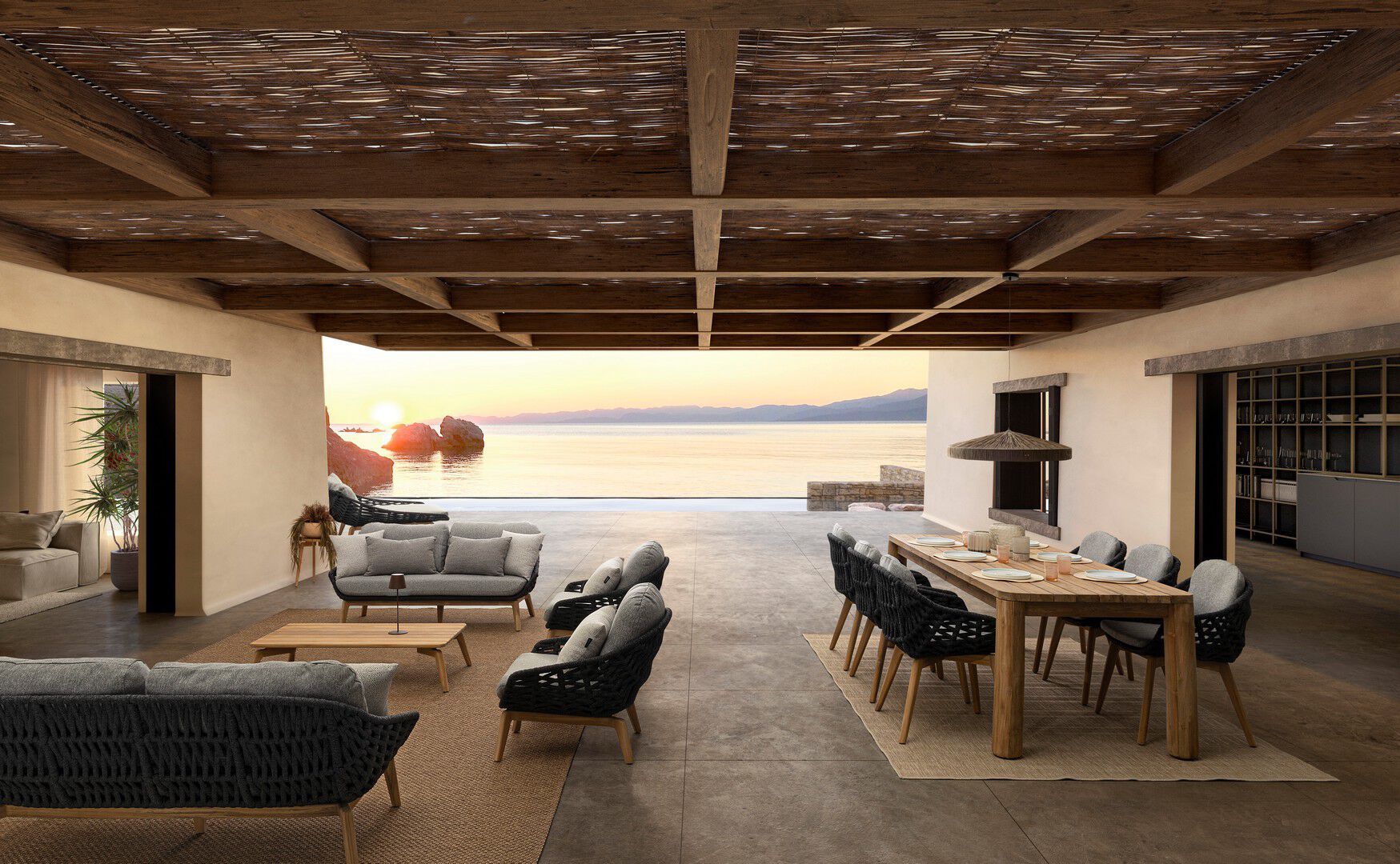 Веревочный садовый стул со встроенной подушкой BIZZOTTO Tamires ARCH-00070128 - Вид №4