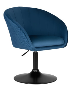 90813083 Полубарный стул Edison black lm-8600 60x90x90 см велюр цвет синий STLM-0393970 DOBRIN