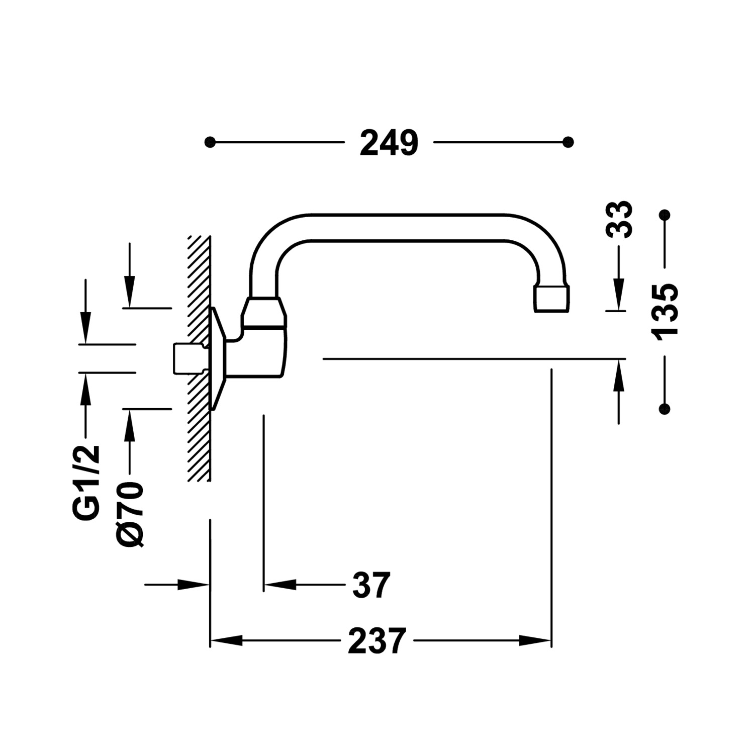 Настенный поворотный излив-134302 TRES RICAMBI - Вид №1