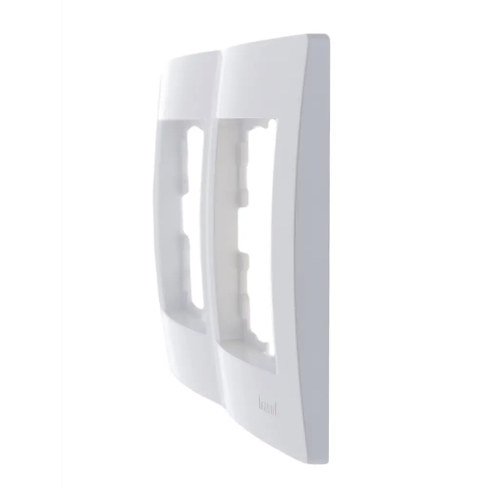 Рамка для розеток и выключателей Lezard Karina 2 поста горизонтальная цвет жемчужный белый перламутровый STLM-2174537 - Вид №2