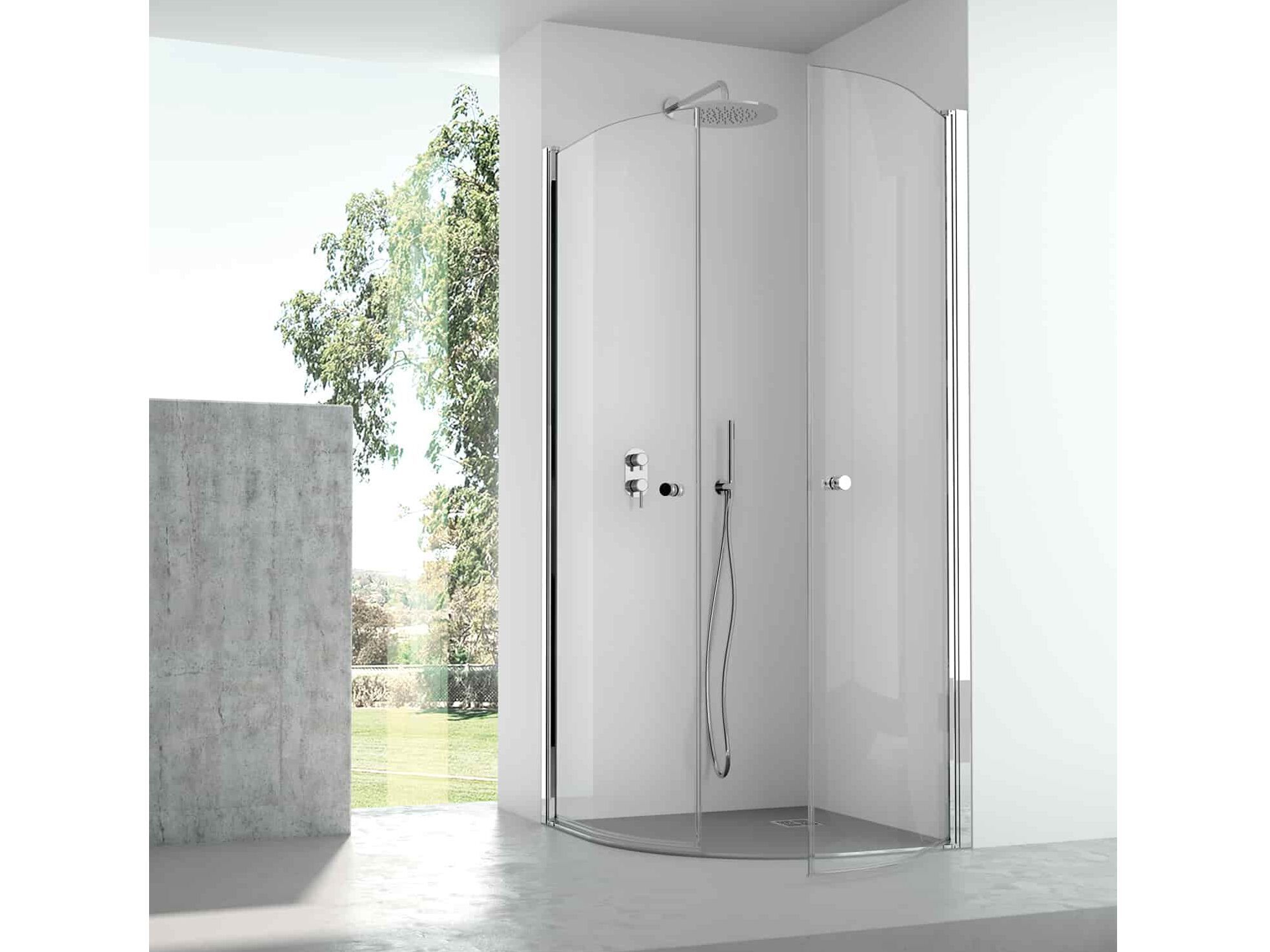 Угловая полукруглая душевая кабина из алюминия и стекла с распашной дверью CSA Box Doccia Камилла ARCH-00046276