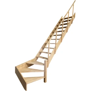 Лестница поворотная 90° деревянная левозаходная 3М