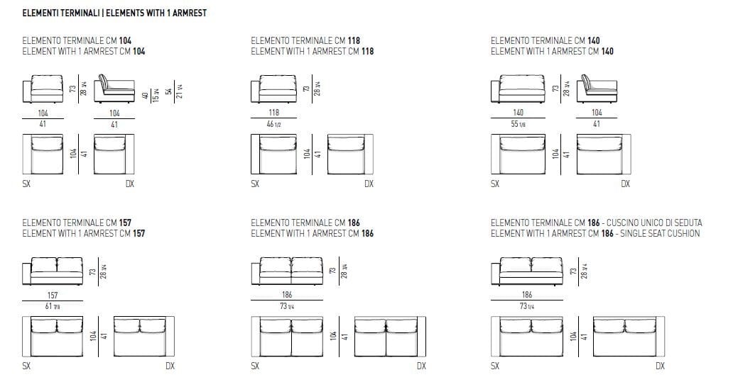 Секционный кожаный диван Minotti Гамильтон ARCH-00009817