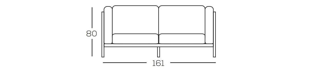 2-местный тканевый съемный садовый диван GRUPPO FOX вне двери ARCH-00091784 - Вид №2
