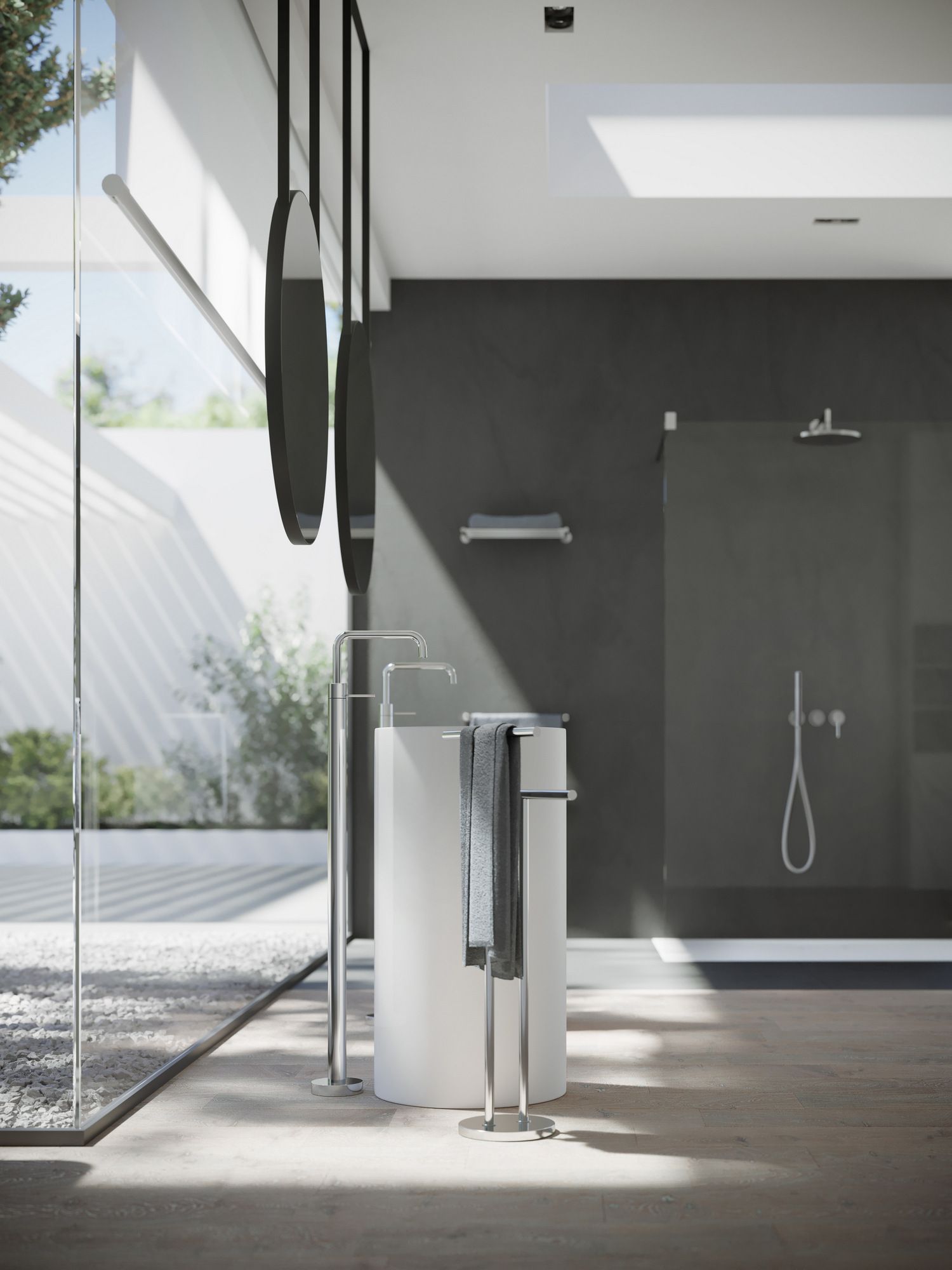 Однорычажный смеситель для душа с 3 отверстиями и ручным душем Nobili Velis ARCH-00073970 - Вид №2