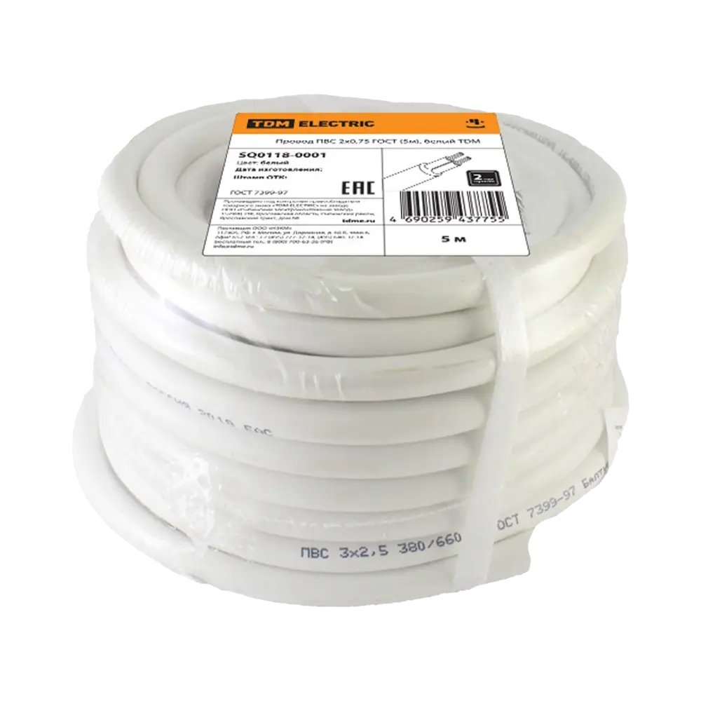 Провод TDM Electric ПВС 2х0.75 для подключения электрооборудования 84574133 STLM-1578901 - Вид №1