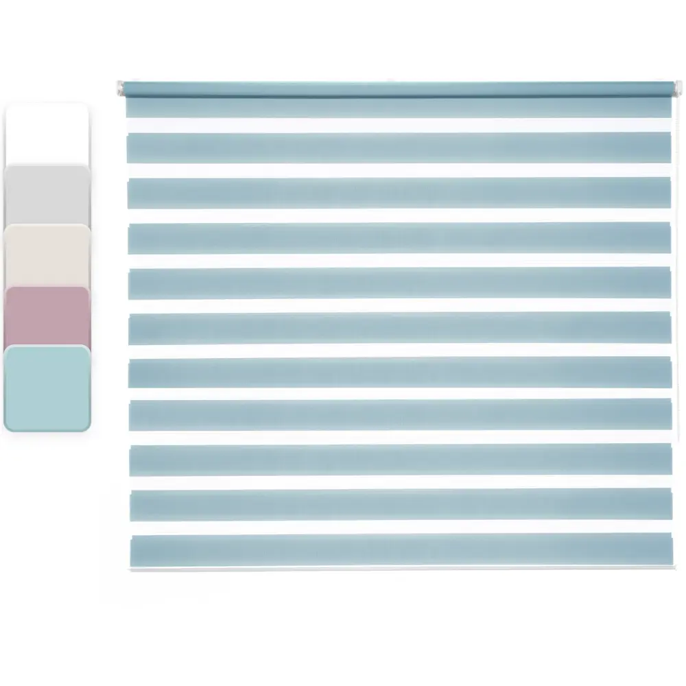 Штора рулонная день-ночь Inspire Peter 140x175 см бирюза Aqua 3 STLM-2203087 - Вид №1