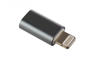 16088664 Переходник для iPhone Micro USB розетка - 8 PIN Lightning серый I4314 30 010 765 Perfeo