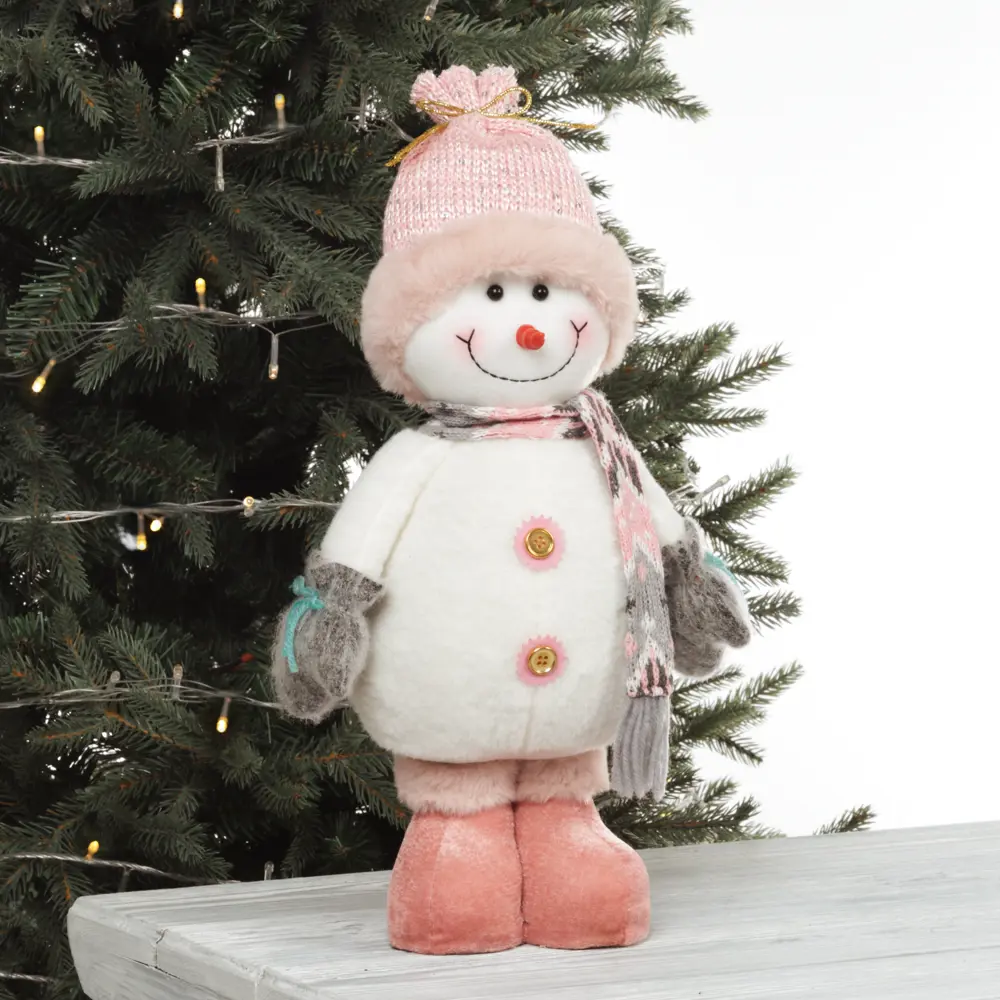 89378945 Игрушка мягкая Снеговик 779452 47 см розово-серый STLM-1446779 Santreyd 