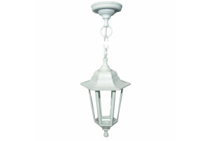 16154365 Подвесной светильник-фонарь белый 6-гранный прозрачное стекло 11-98БЕЛ Apeyron Адель