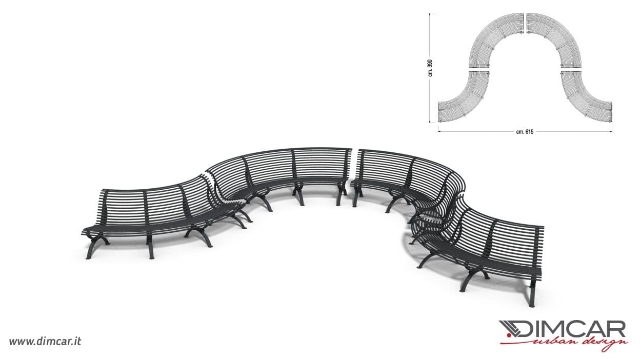 Изогнутая скамья с выпуклым сиденьем DIMCAR ARCH-00008928 - Вид №2