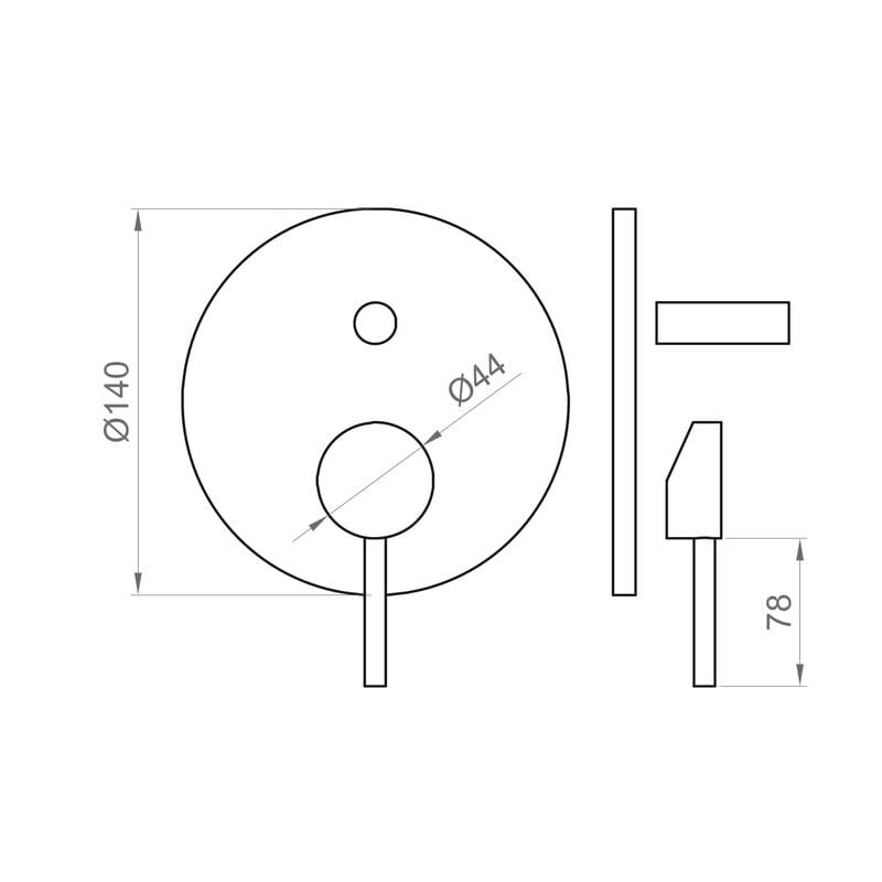 Хромированный латунный встраиваемый смеситель для душа с переключателем Ercos Viktor ARCH-00002566 - Вид №1