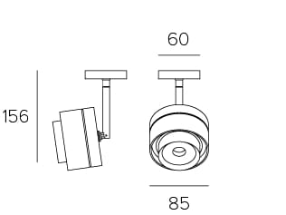 Регулируемый потолочный алюминиевый светодиодный прожектор Letroh поверхность ARCH-00080499 - Вид №3