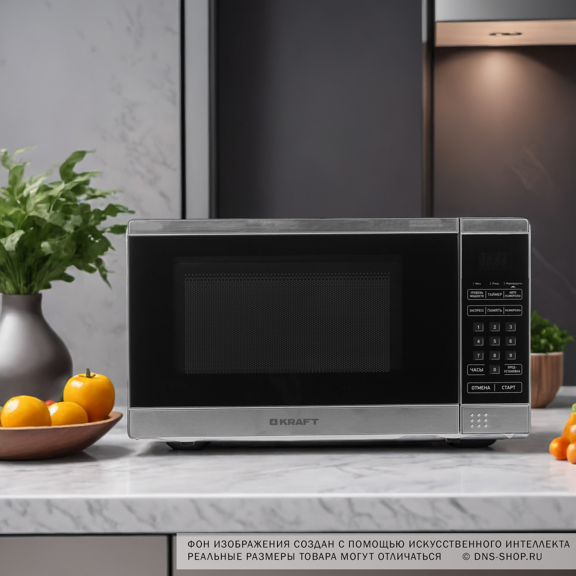 8138460 Микроволновая печь KRAFT KF20MW7S-300D серебристый STDN-0009278 - Вид №8