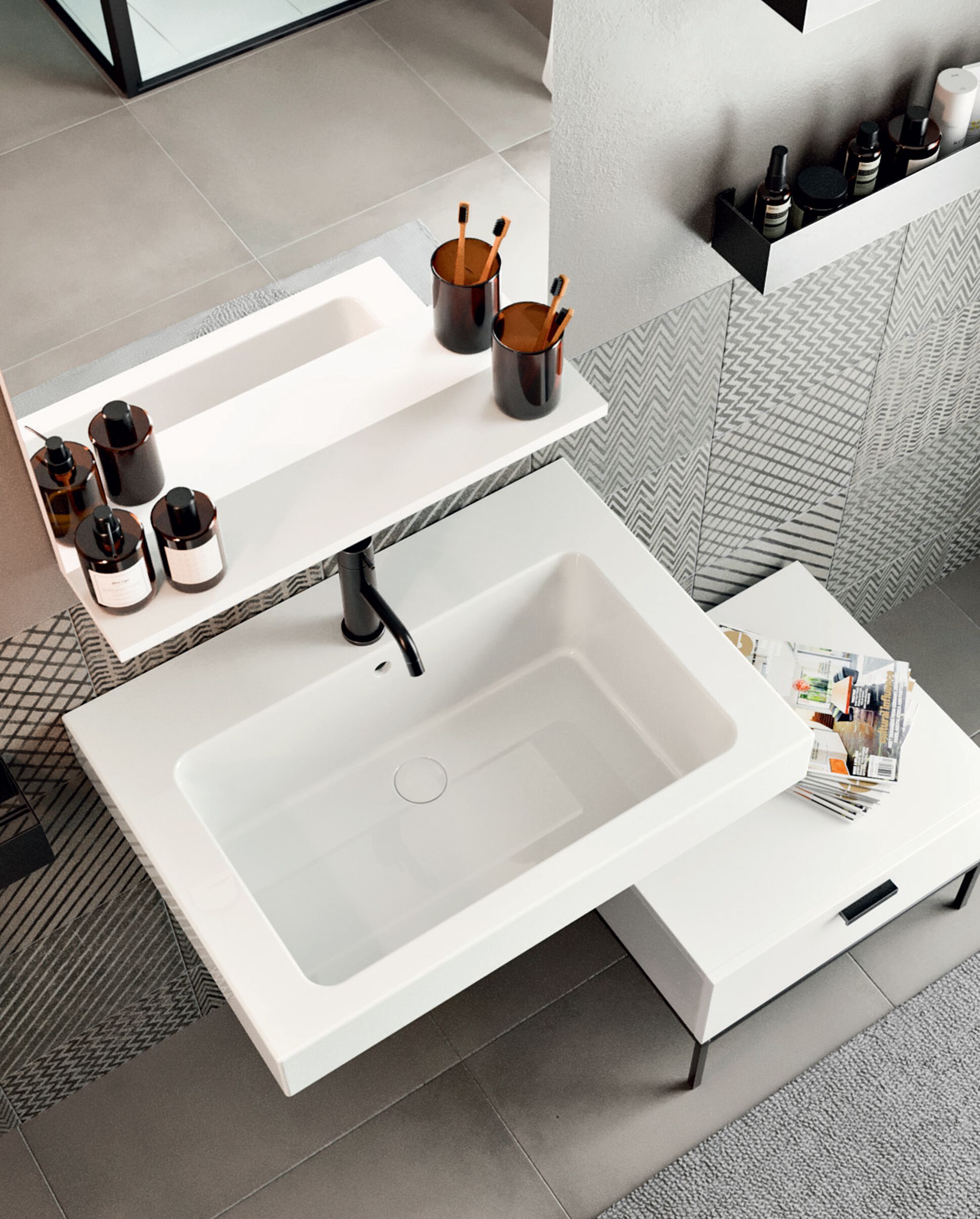 Меламиновая напольная раковина со встроенной раковиной COLAVENE Alaqua ARCH-00050171 - Вид №1