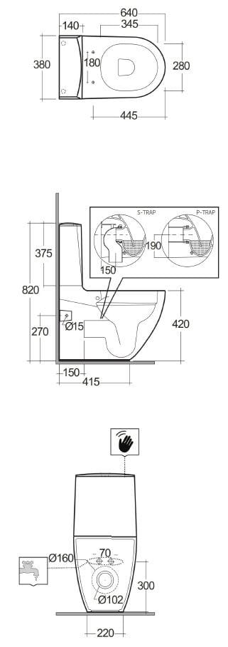 Пол моноблочный туалет RAK Ceramics RAK-Des ARCH-00094142 - Вид №2