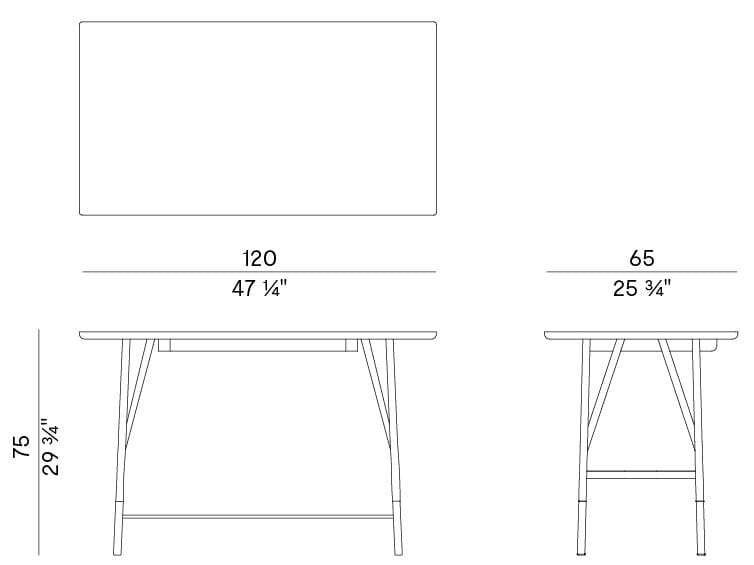 Письменный стол из бука с ящиком Potocco Wood_Y ARCH-00142634 - Вид №3