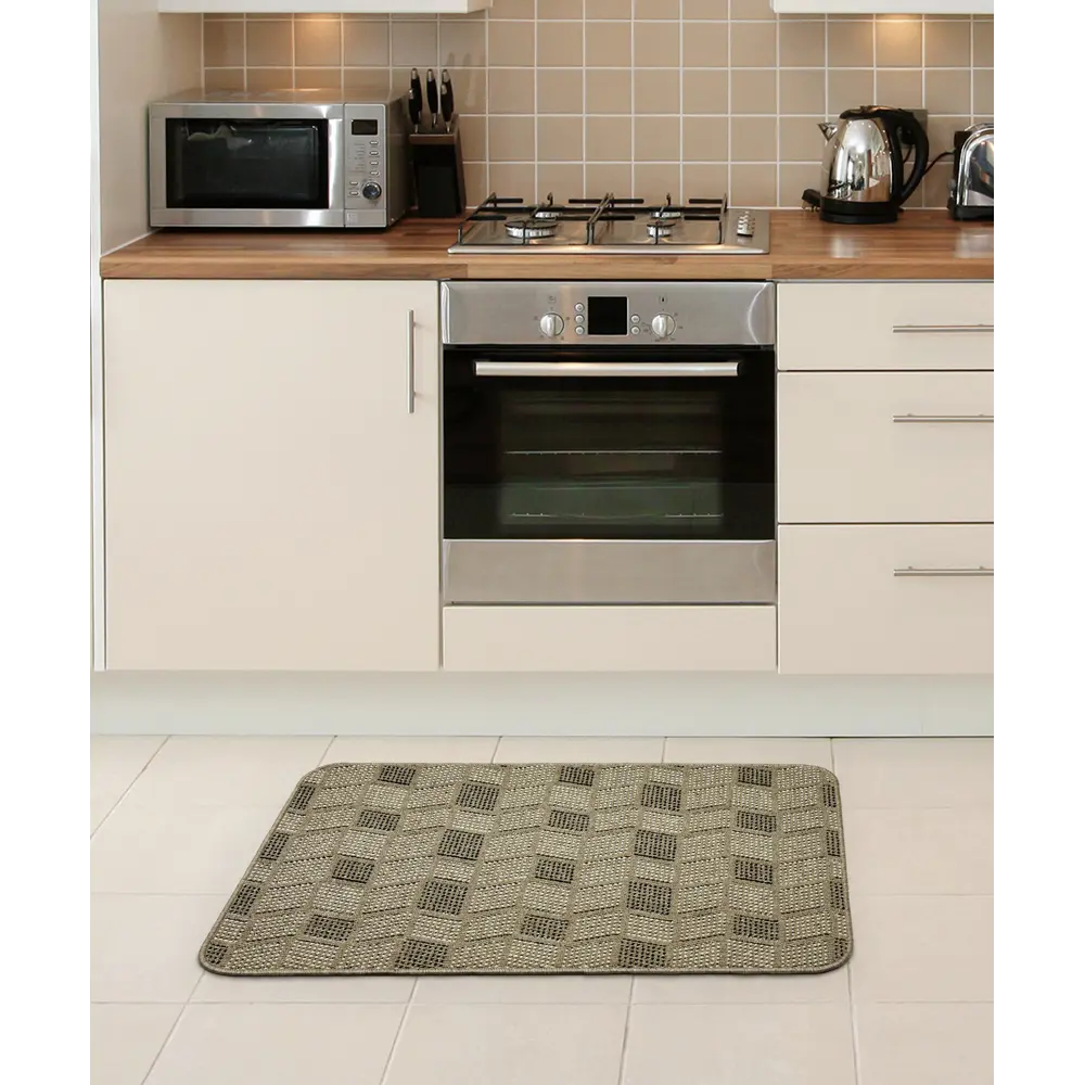 Коврик Kelvin 67x100 см полипропилен/резина цвет коричневый 82207844 STLM-2013151 Santreyd  - Вид №2
